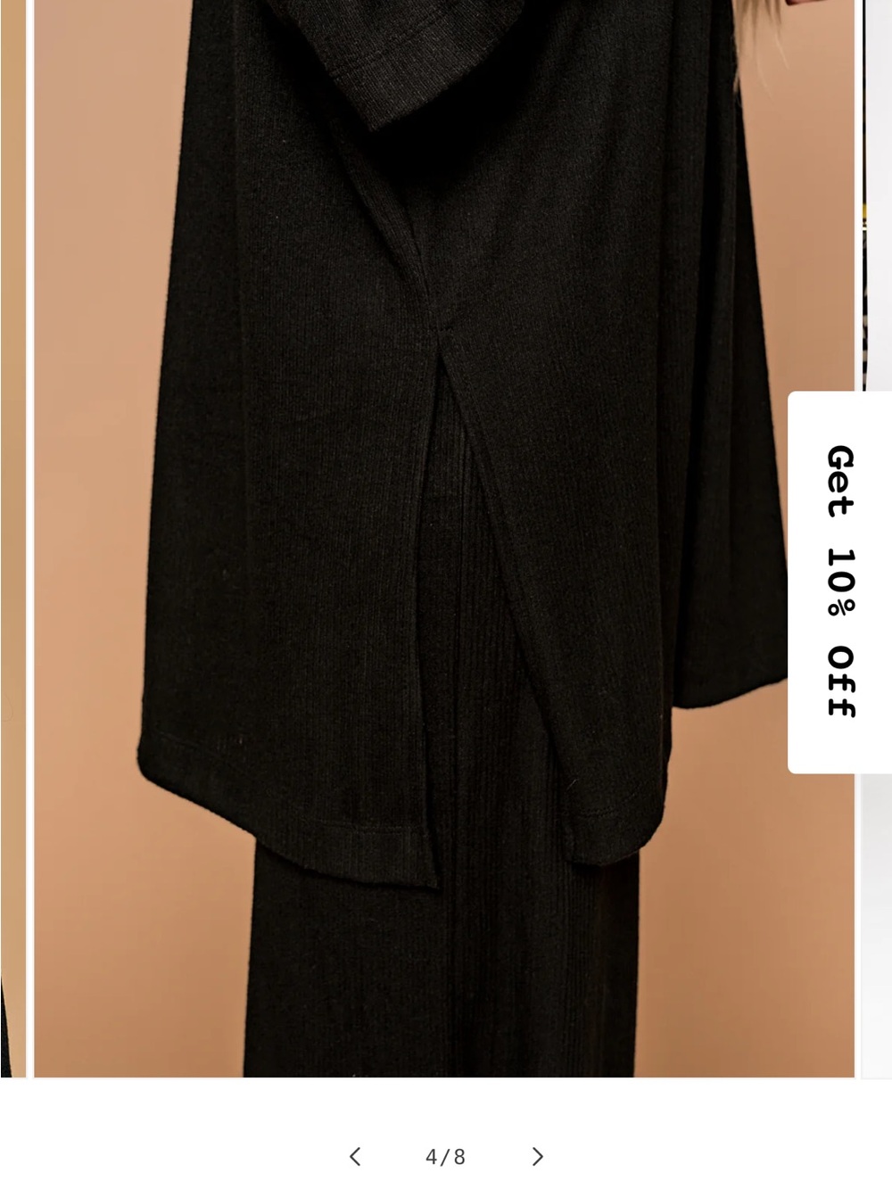 Dressed in LALA Lex Ribbed Playsuit in Black - SMALL - Picture 2 of 6